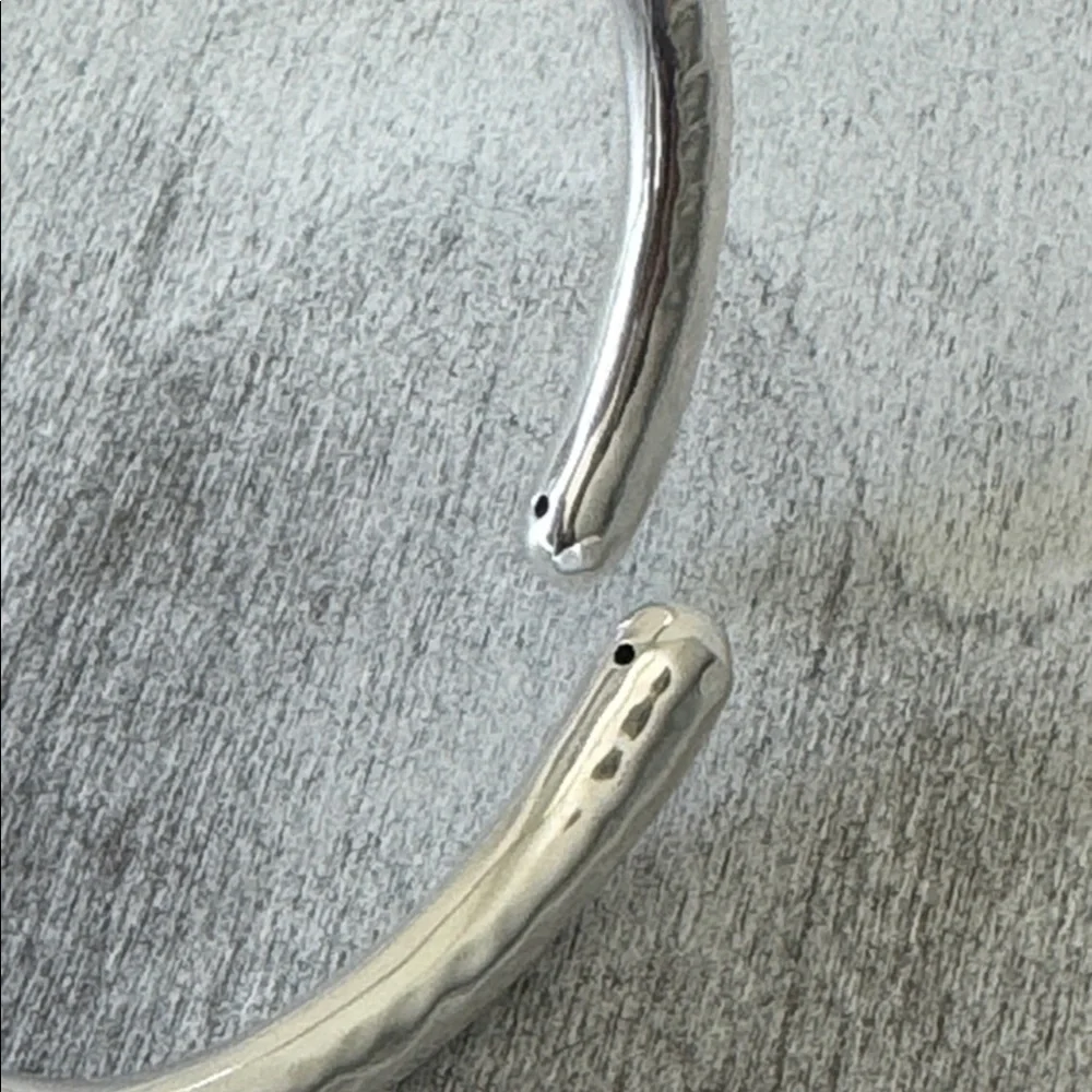 925 Sterling Silver Cuff Hammered Bypass Electroform Bracelet Made in Thailand